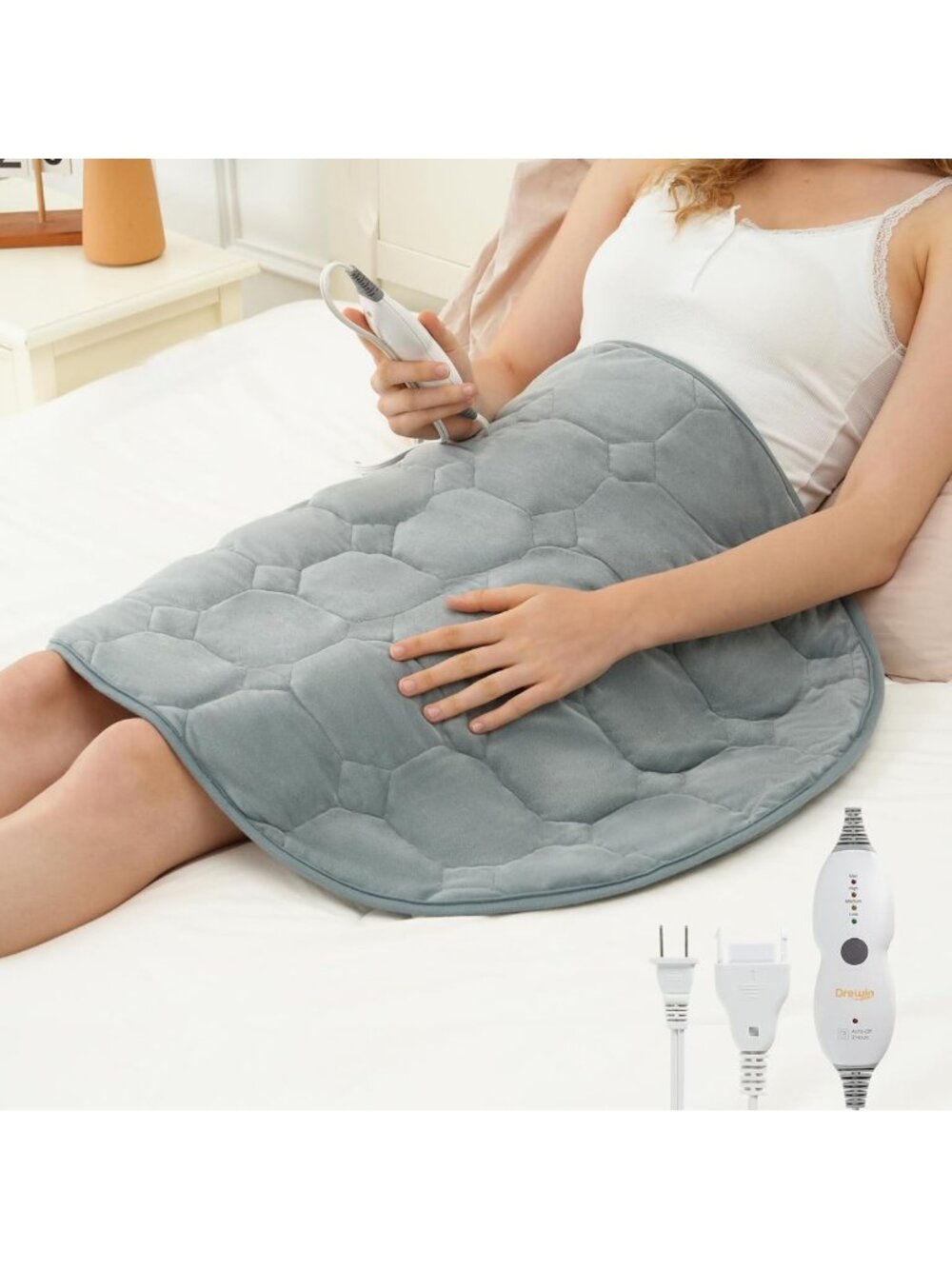7lb Weighted Heating Pad - 24x29 Portable Electric Blanket for Pain Relief